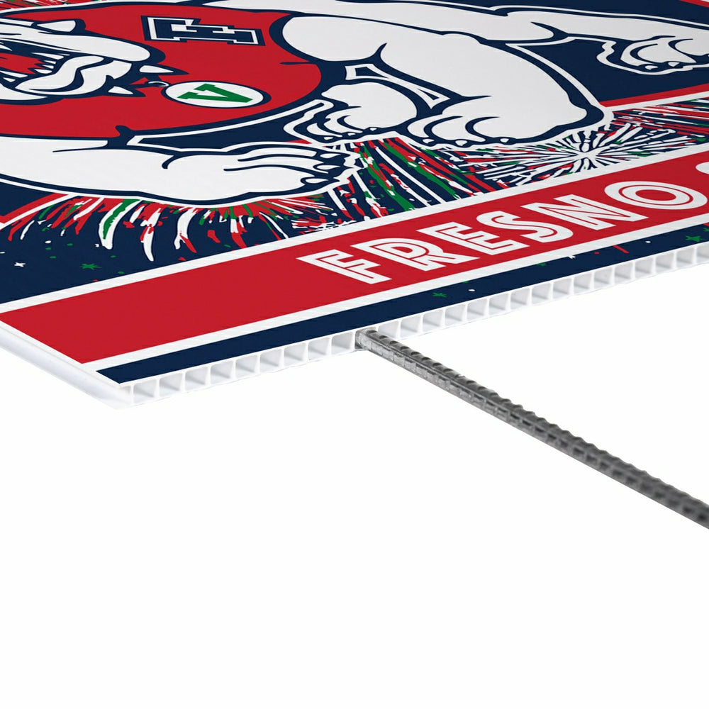 Fresno State Yard Sign, Patriotic - Collegiate Home