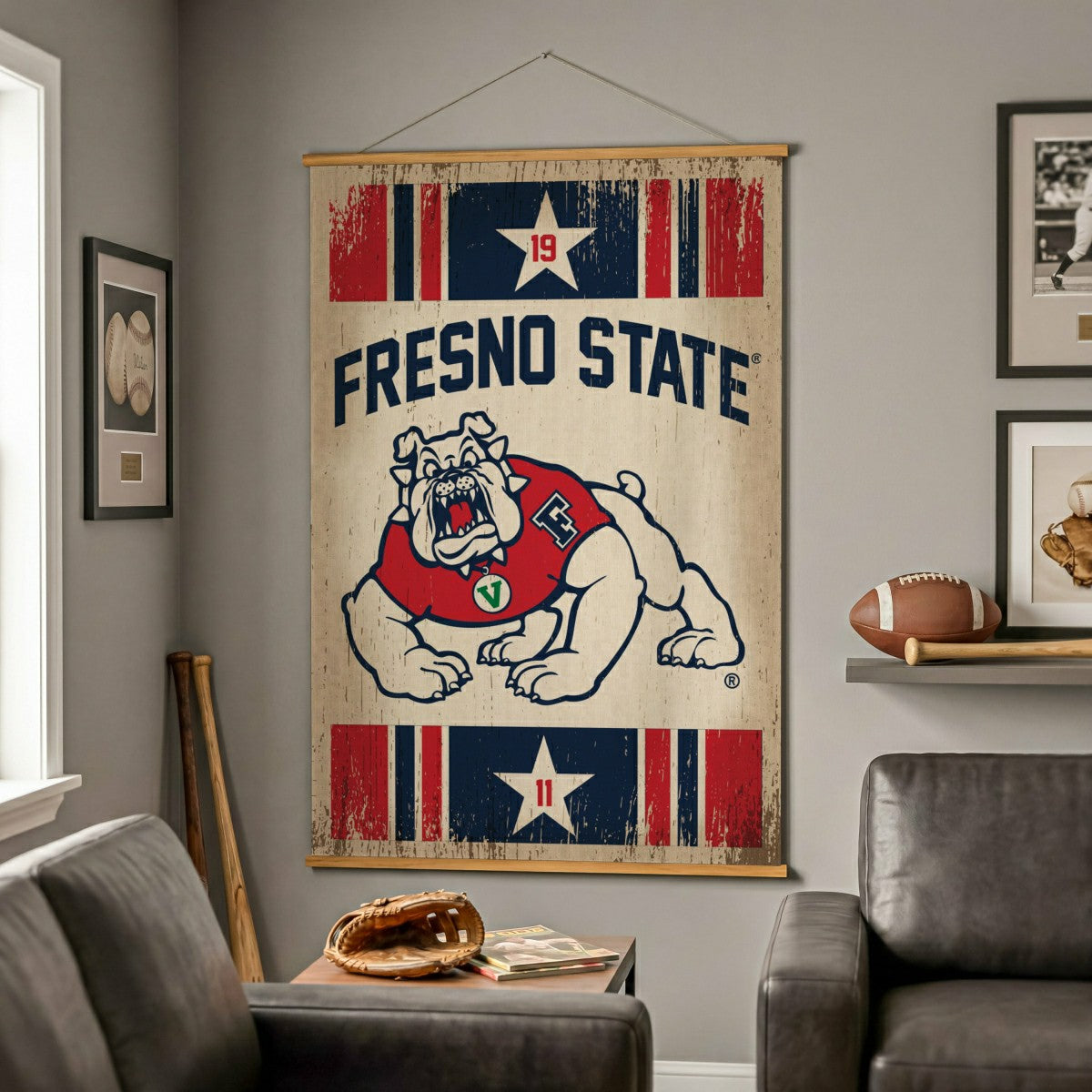 Fresno State, Canvas Wall Tapestry, Large, 54x36 - Collegiate Home
