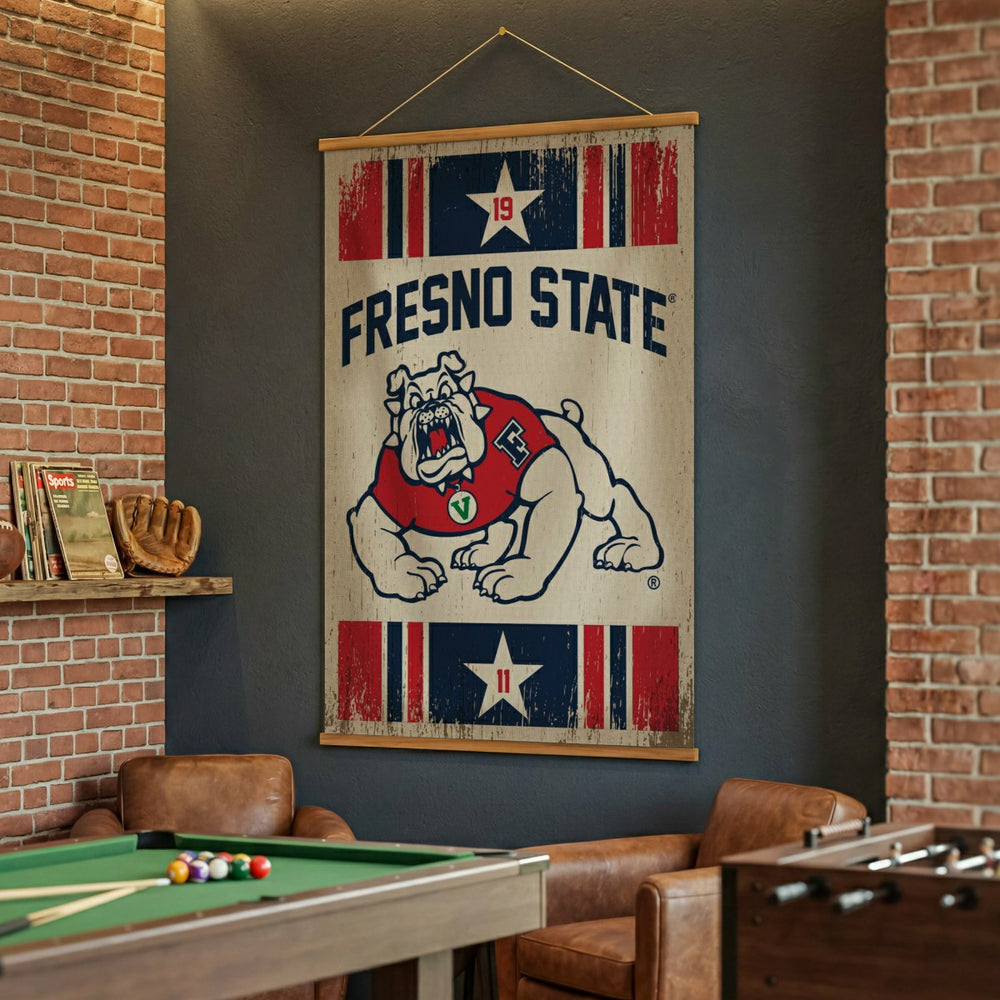 Fresno State, Canvas Wall Tapestry, Large, 54x36 - Collegiate Home