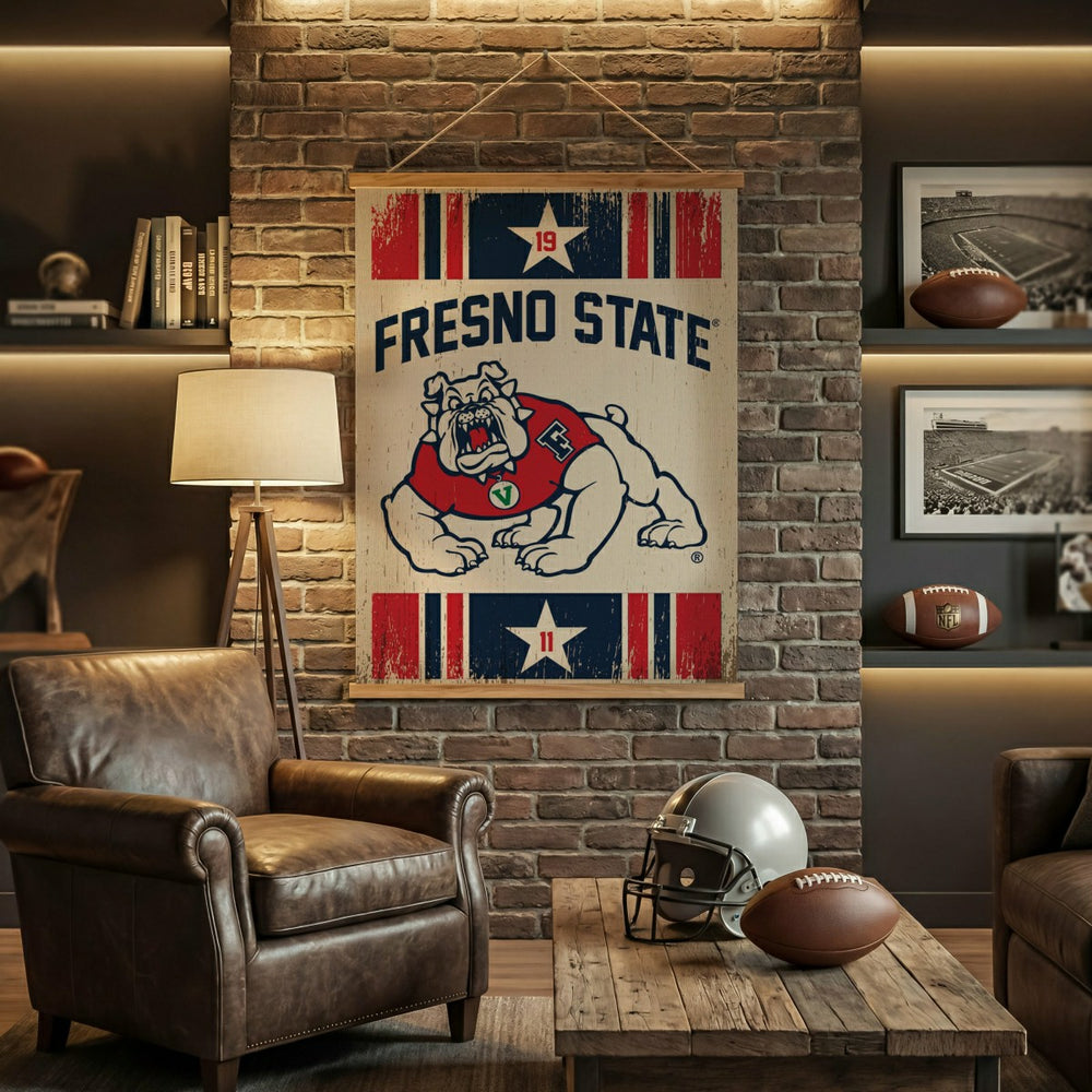 Fresno State, Canvas Wall Tapestry, Large, 54x36 - Collegiate Home