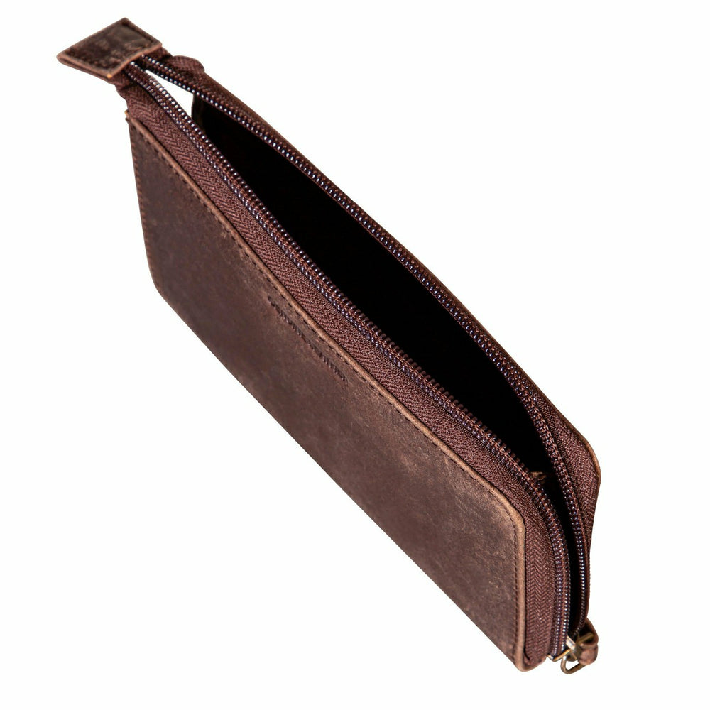 Fresno State Brown Wristlet Wallet, 100% Genuine Leather - Collegiate Home