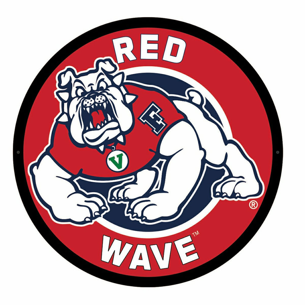 Fresno State Red Wave College Large Round Edgelite LED Decor - Collegiate Home