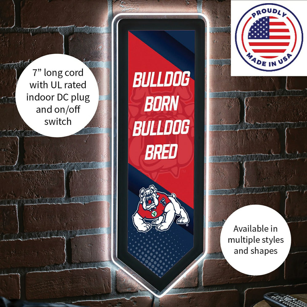 Fresno State College Pennant Glazelite LED Decor - Collegiate Home