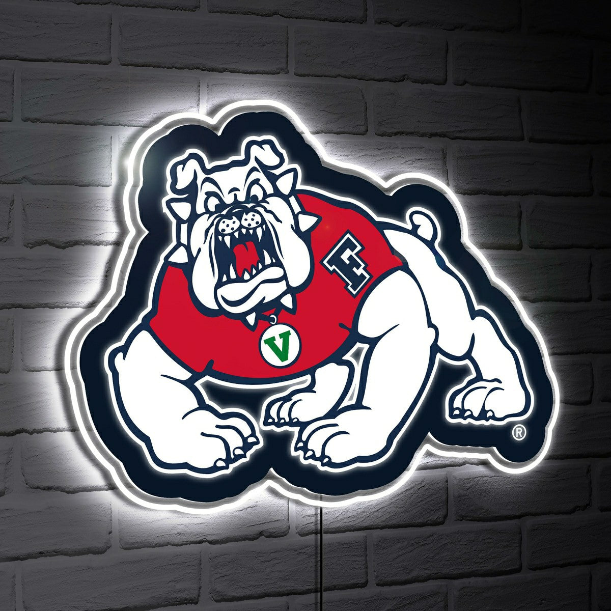 LED Wall Decor, Glazelite, College Mascot, Fresno State - Collegiate Home