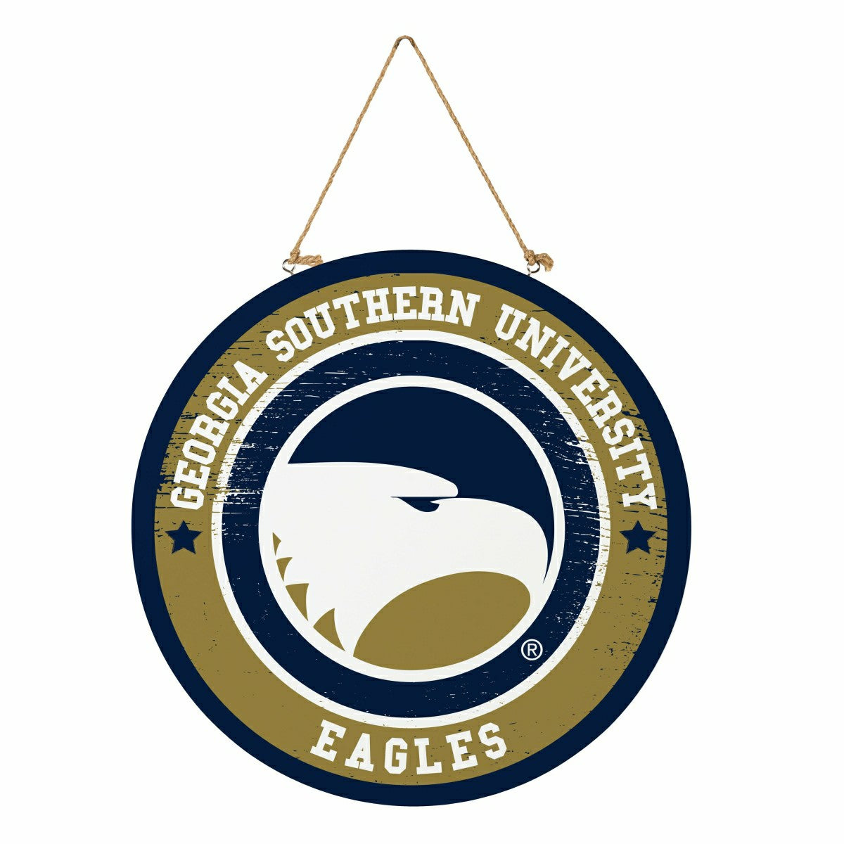 Georgia Southern University Round Door Décor with Hanging Rope, 18x18 - Collegiate Home