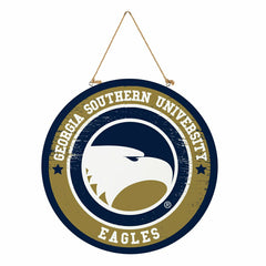 Georgia Southern University Round Door Décor with Hanging Rope, 18x18 - Collegiate Home