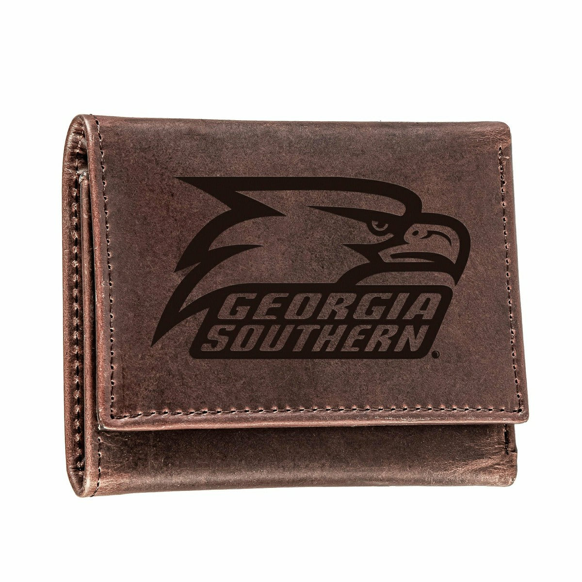 Georgia Southern University, Tri-Fold Wallet, Brown, CH, 100% Genuine  - Collegiate Home