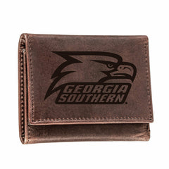 Georgia Southern University, Tri-Fold Wallet, Brown, CH, 100% Genuine  - Collegiate Home
