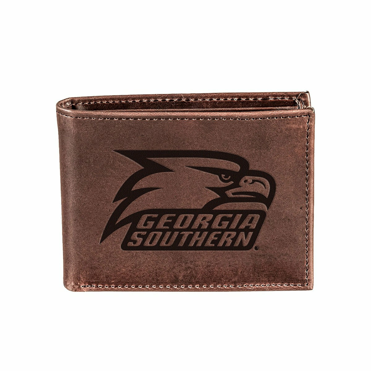 Georgia Southern University, Bi-Fold Wallet, Brown, CH, 100% Genuine L - Collegiate Home