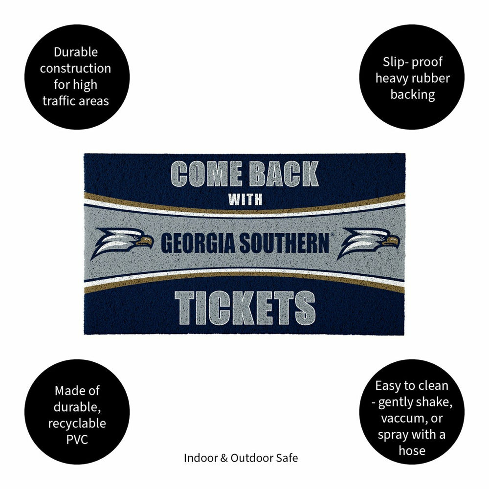 28" x 16" PVC Trapper Mat, Come Back with Tickets, Georgia Southern Un - Collegiate