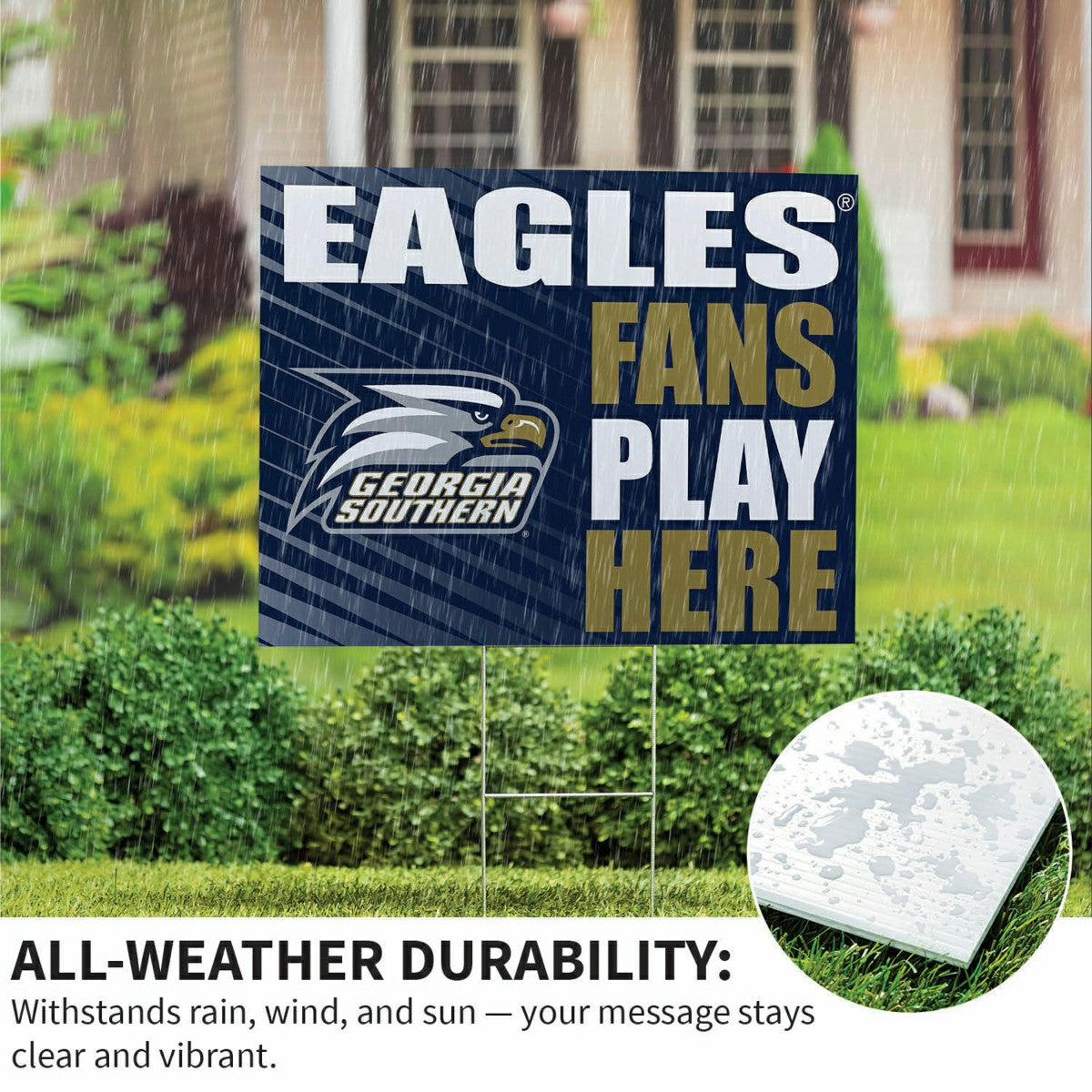 Georgia Southern University Coroplast Yard Sign "Fans Play Here" - Collegiate Home