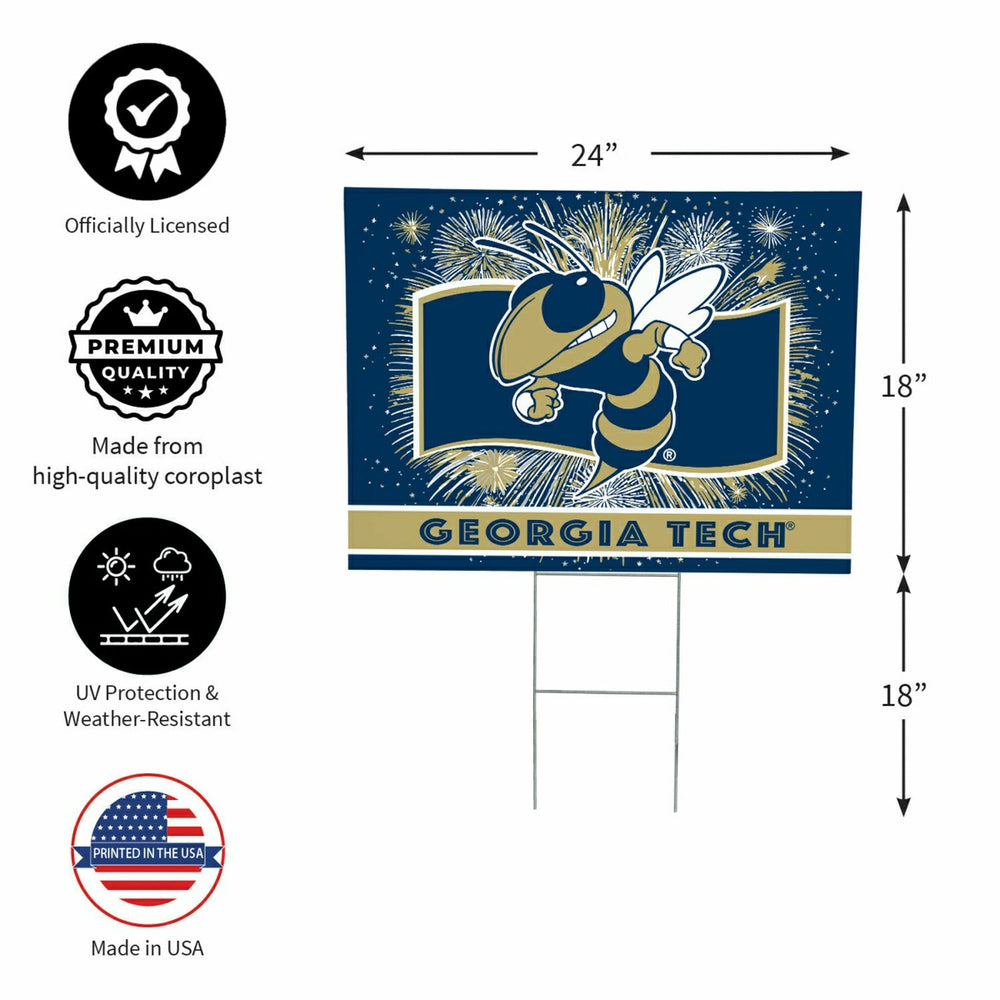 Georgia Tech Yard Sign, Patriotic - Collegiate Home