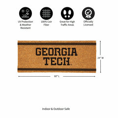 Georgia Tech Extra Large One Color Coir Mat, 60"x24" - Collegiate