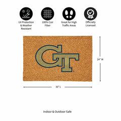 Georgia Tech Large Full Color Coir Mat, 36"x24" - Collegiate