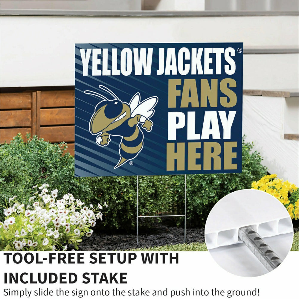 Georgia Tech Coroplast Yard Sign "Fans Play Here" - Collegiate Home