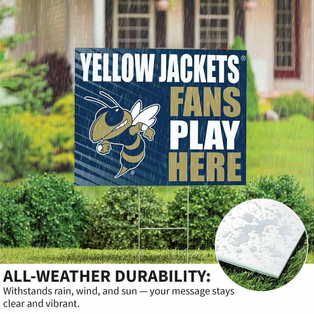 Georgia Tech Coroplast Yard Sign "Fans Play Here" - Collegiate Home