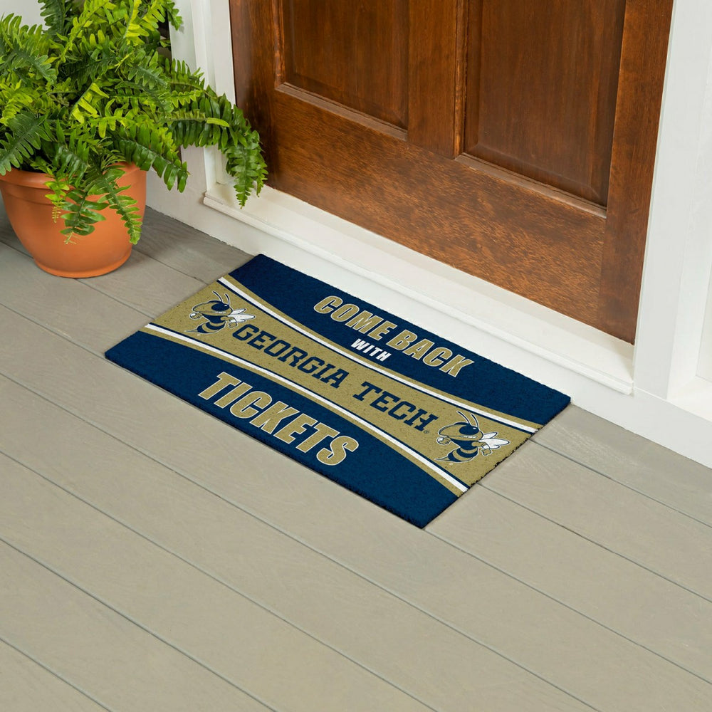 28" x 16" PVC Trapper Mat, Come Back with Tickets, Georgia Tech - Collegiate