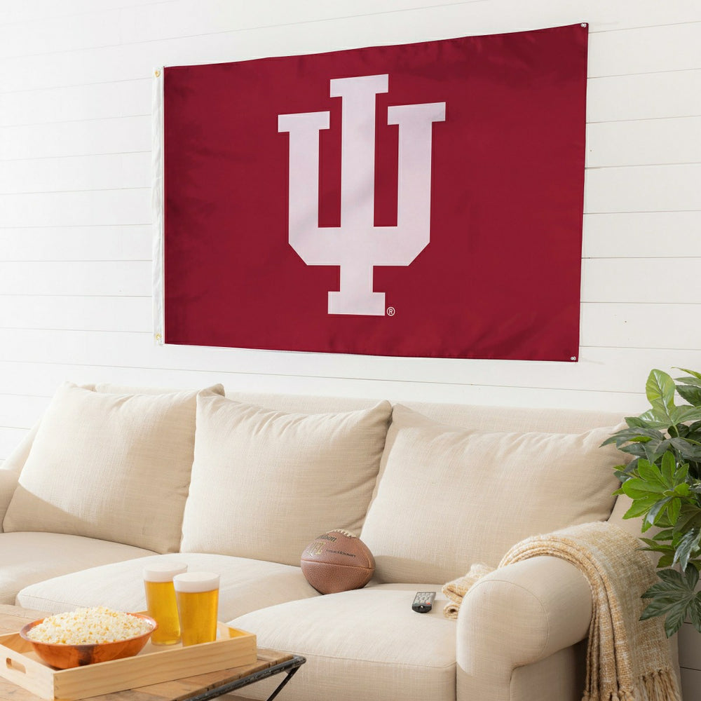 3'x5' Single Sided Flag w/ 2 Grommets, Indiana University - Collegiate Home