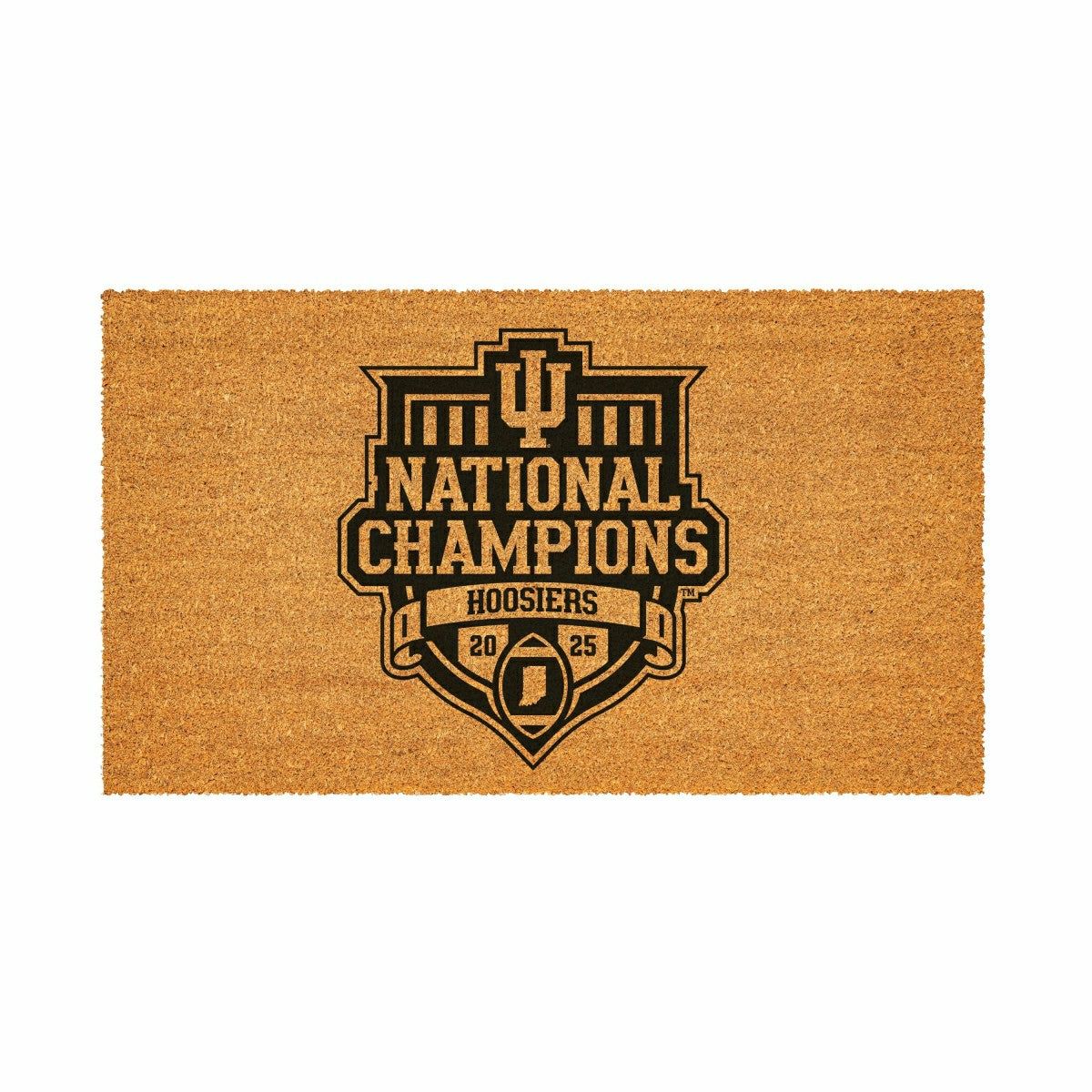 Indiana University, Div 1 Champs, Coir Mat, One Color - Collegiate