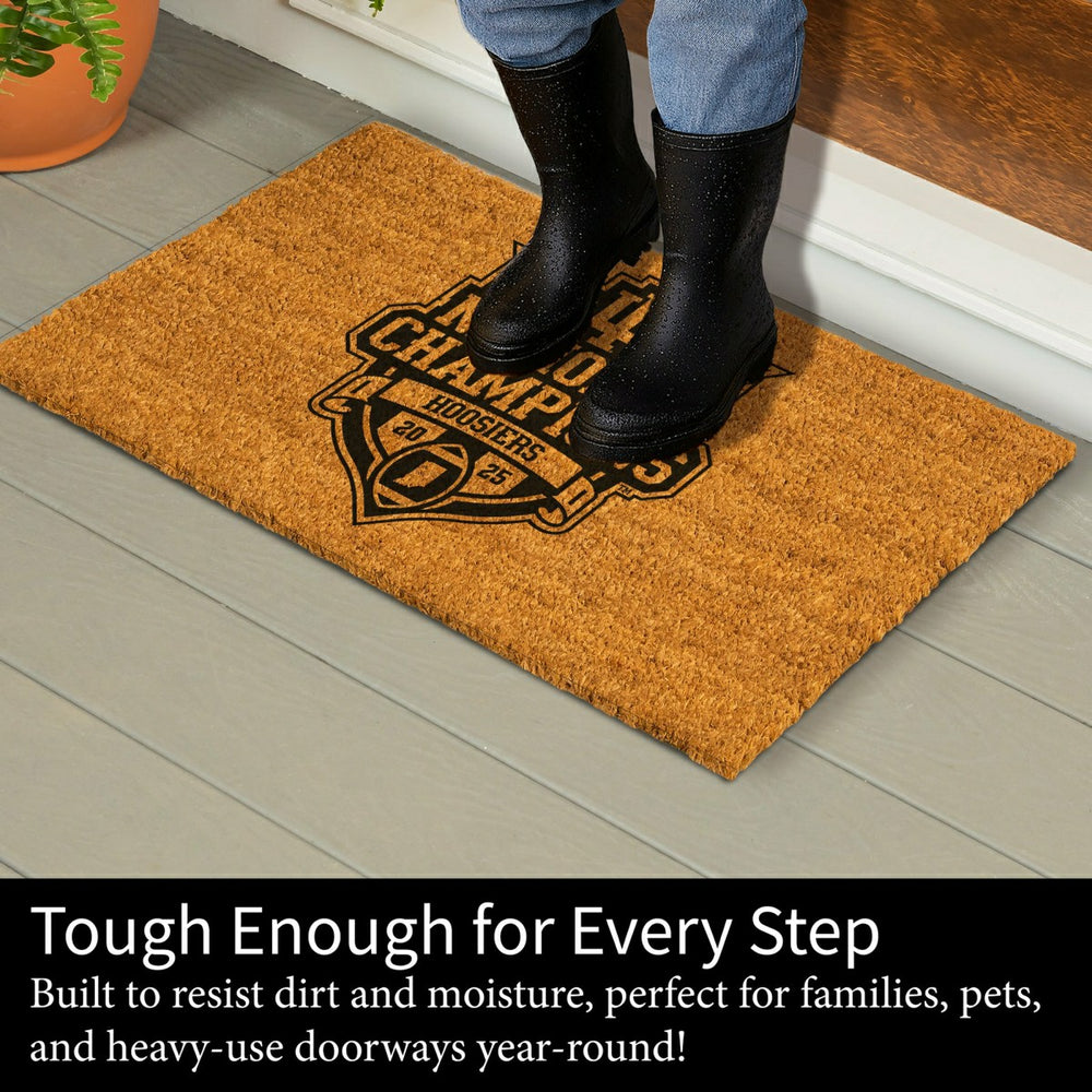 Indiana University, Div 1 Champs, Coir Mat, One Color - Collegiate