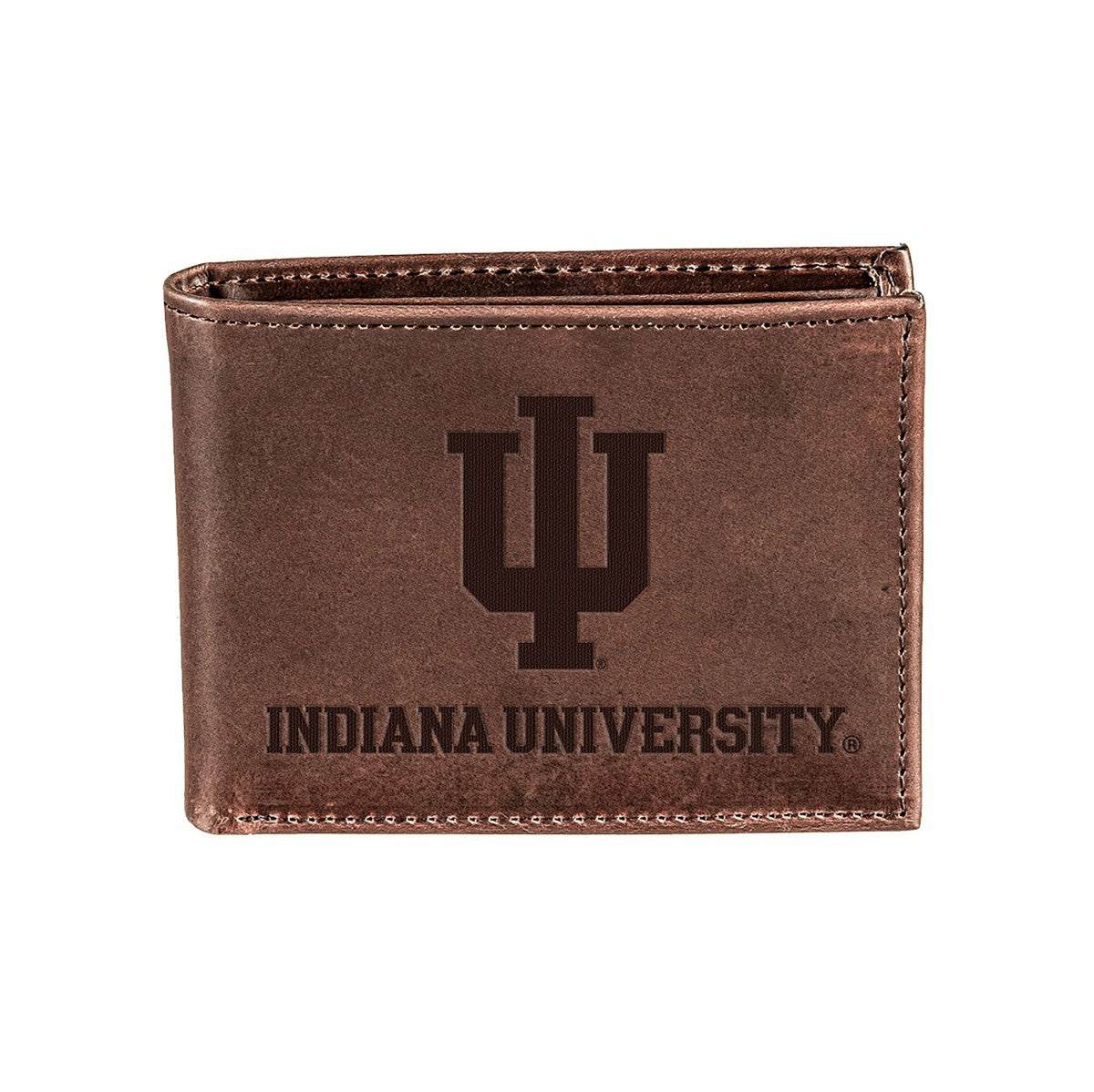 Indiana University, Bi-Fold Wallet, Brown, CH, 100% Genuine Leather - Collegiate Home