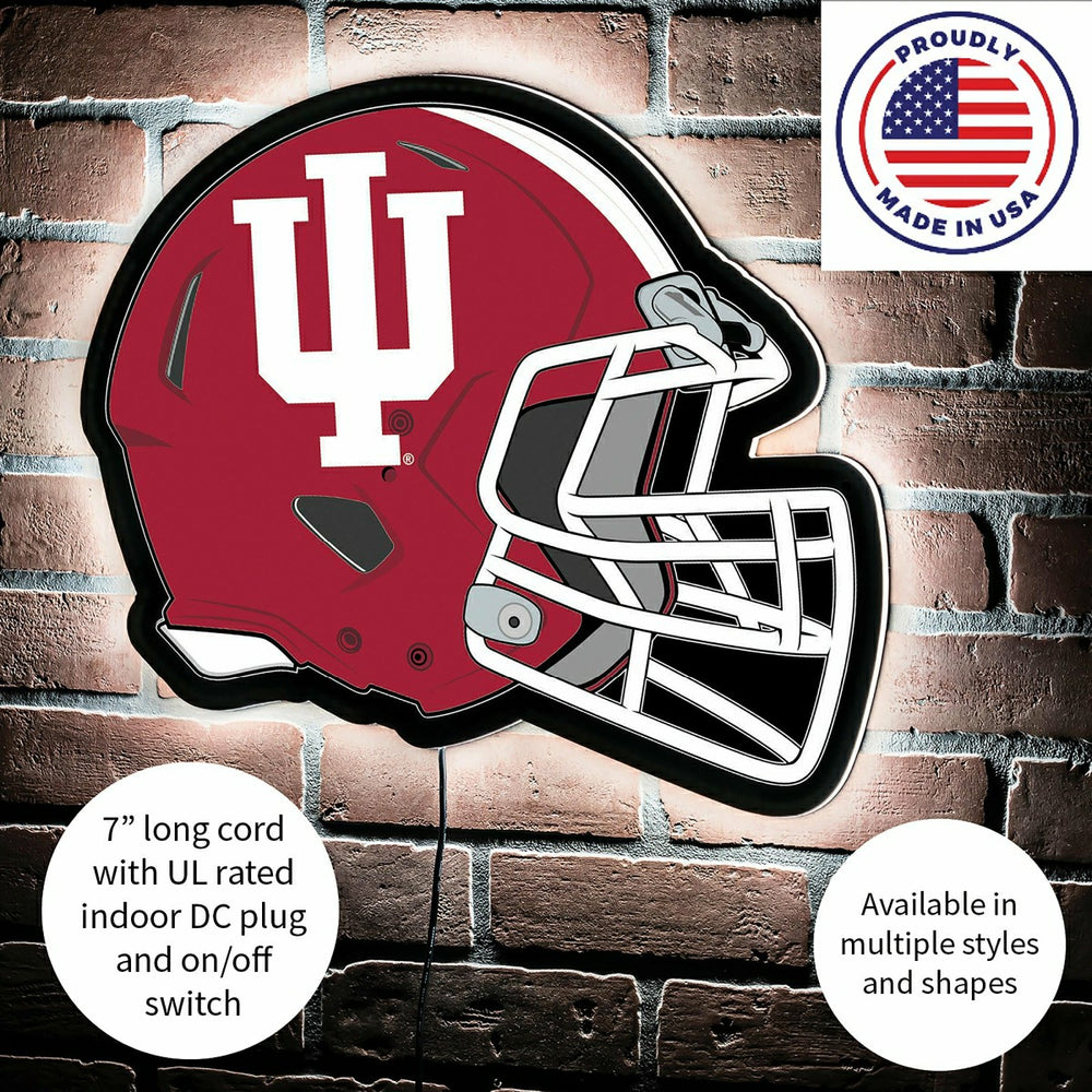 LED Wall Decor, College Football Helmet, Indiana University - Collegiate Home