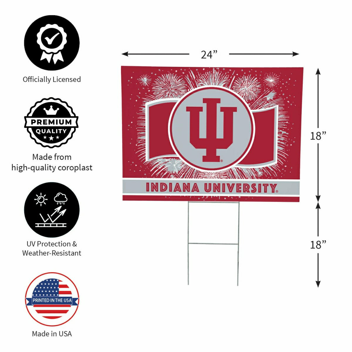 Indiana University Yard Sign, Patriotic - Collegiate Home