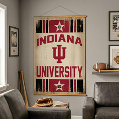 Indiana University, Canvas Wall Tapestry, Large, 54x36 - Collegiate Home