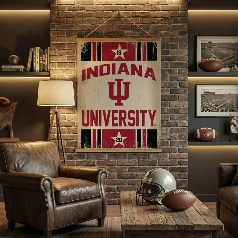 Indiana University, Canvas Wall Tapestry, Large, 54x36 - Collegiate Home