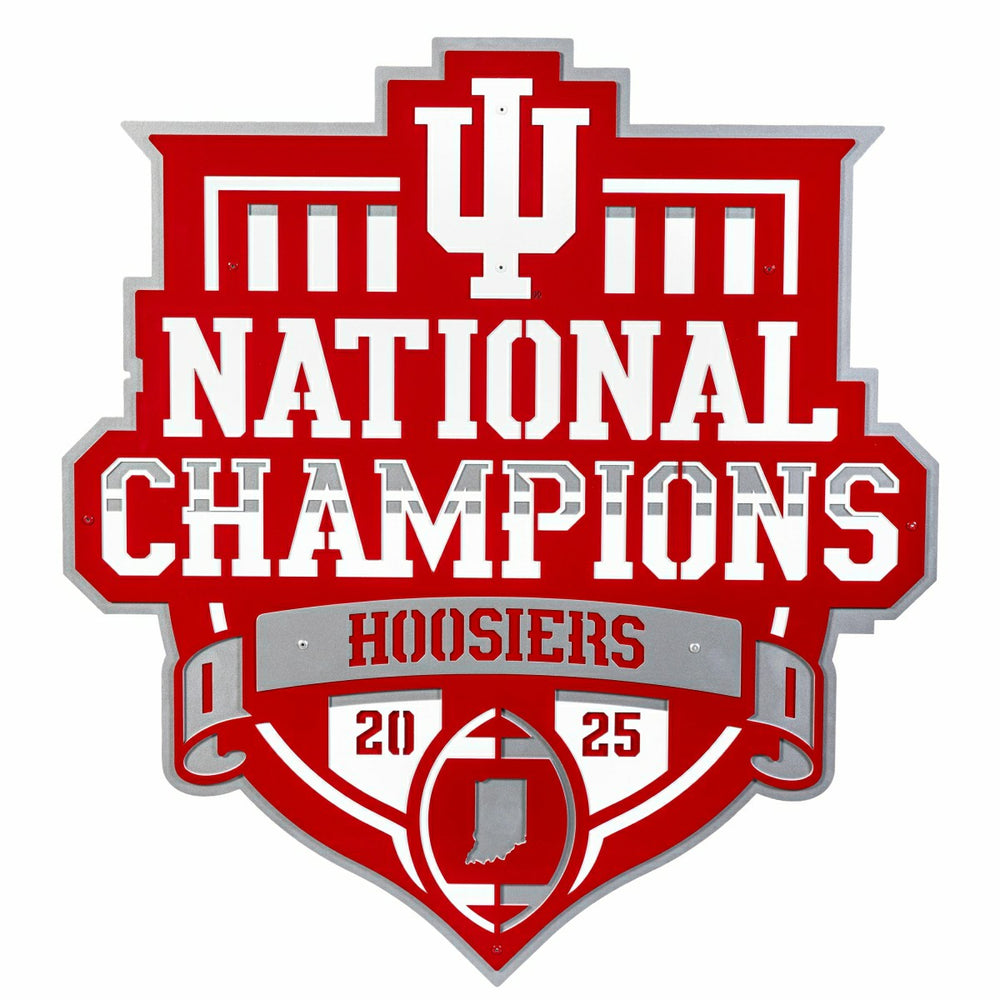 Indiana University, Div 1 Champs, Layered Metal Wall Art - Collegiate Home