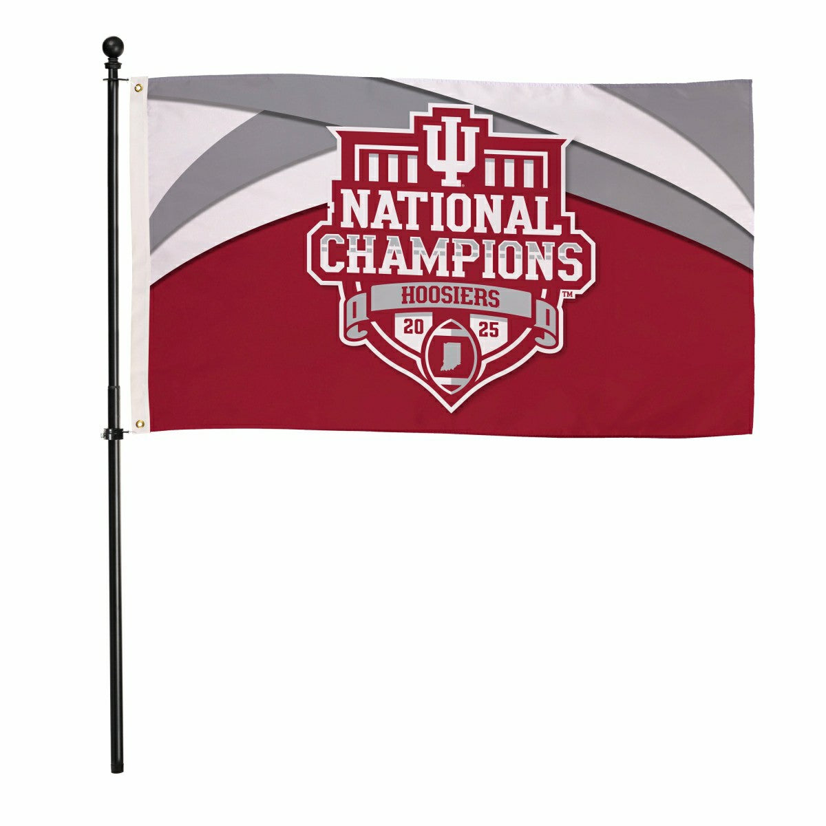 Indiana University, Div 1 Champs, Single Sided Flag w/ 2 Grommets, 3'x - Collegiate Home