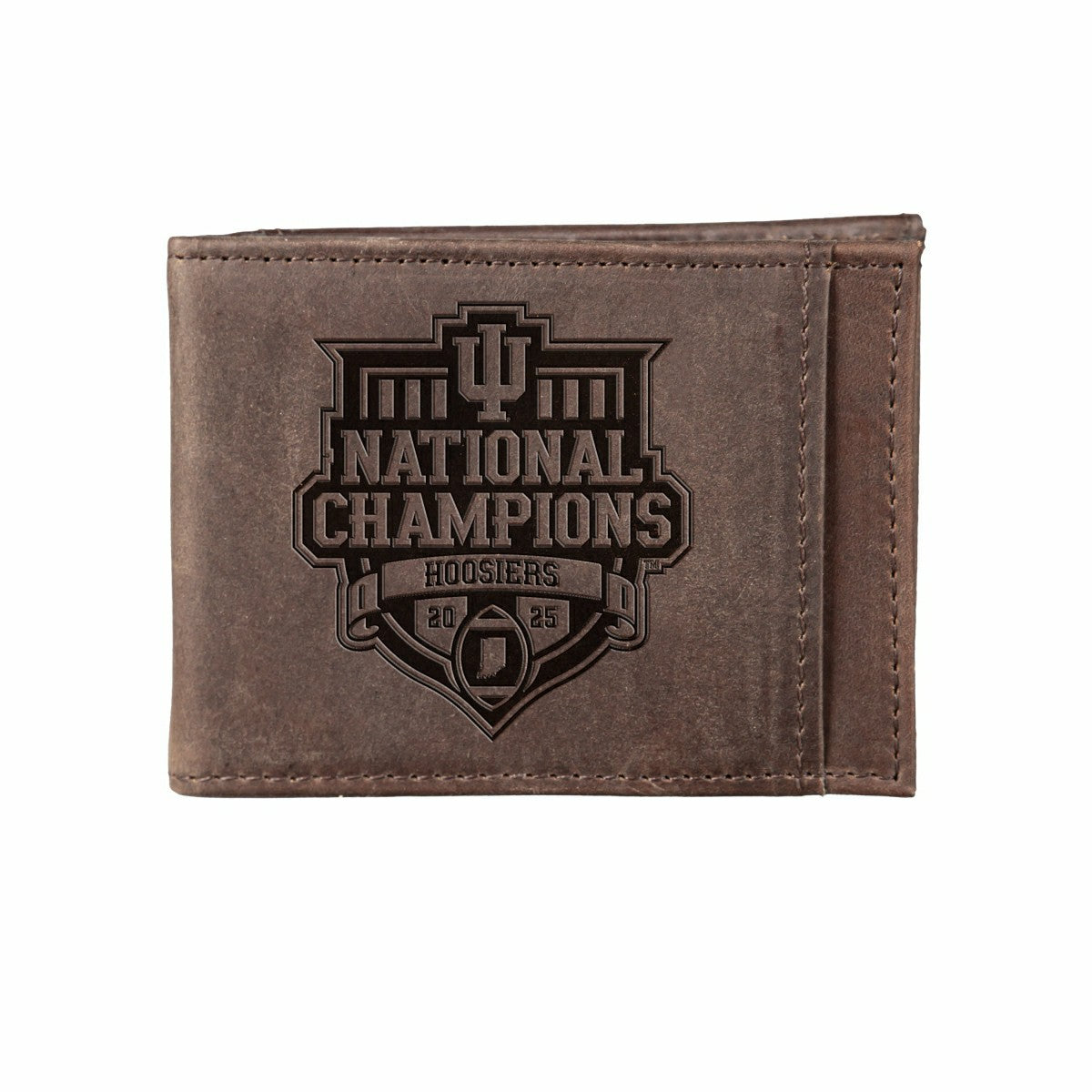 Indiana University, Div 1 Champs, Front Pocket Wallet, Brown - Collegiate Home