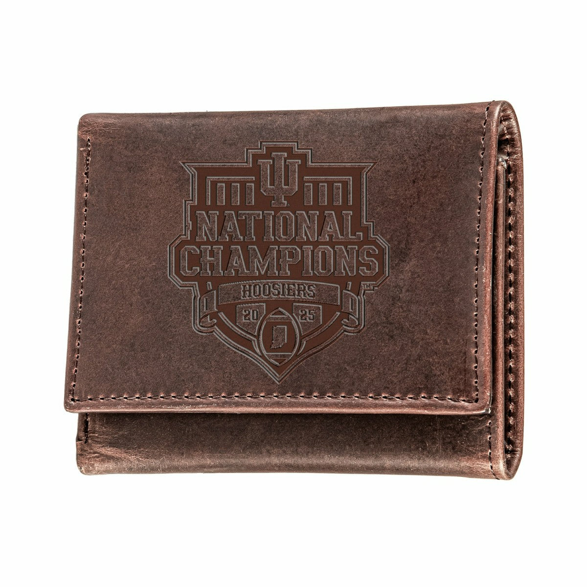 Indiana University, Div 1 Champs, Wallet, Tri-fold, Brown - Collegiate Home