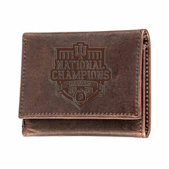 Indiana University, Div 1 Champs, Wallet, Tri-fold, Brown - Collegiate Home