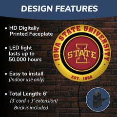 Iowa State University, Metal Lite, Round - Collegiate