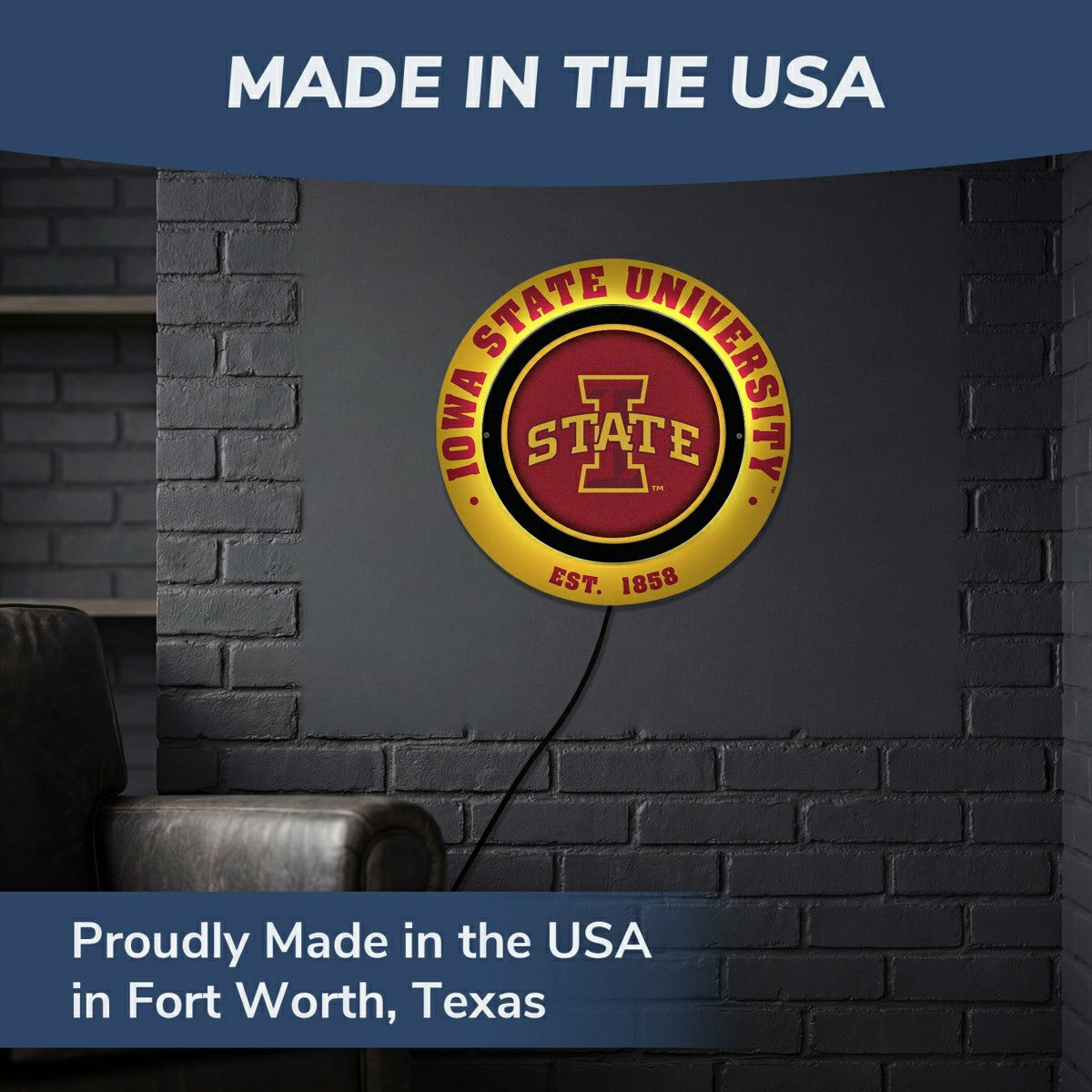 Iowa State University, Metal Lite, Round - Collegiate