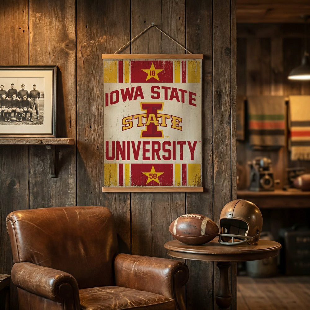 Iowa State University, Canvas Wall Tapestry, Medium, 36x24 - Collegiate Home