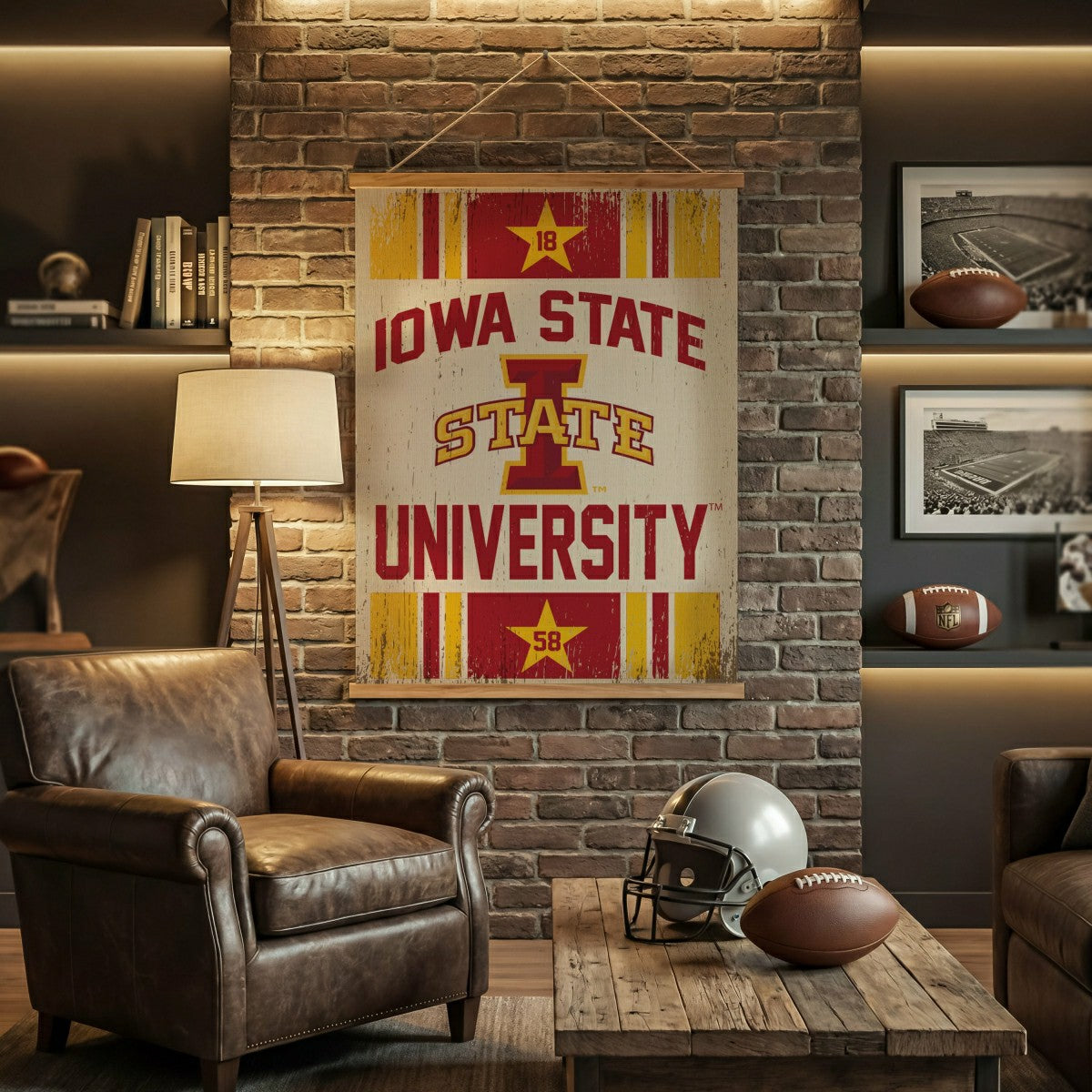 Iowa State University, Canvas Wall Tapestry, Large, 54x36 - Collegiate Home
