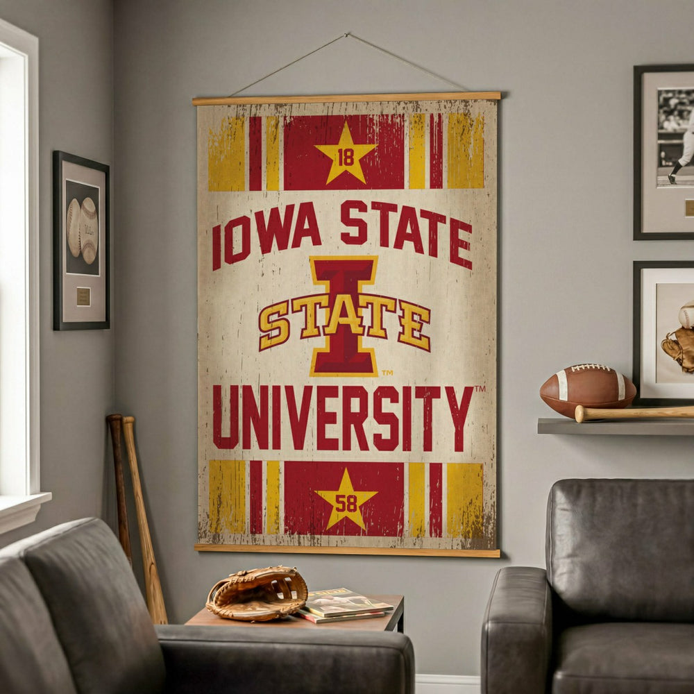 Iowa State University, Canvas Wall Tapestry, Large, 54x36 - Collegiate Home