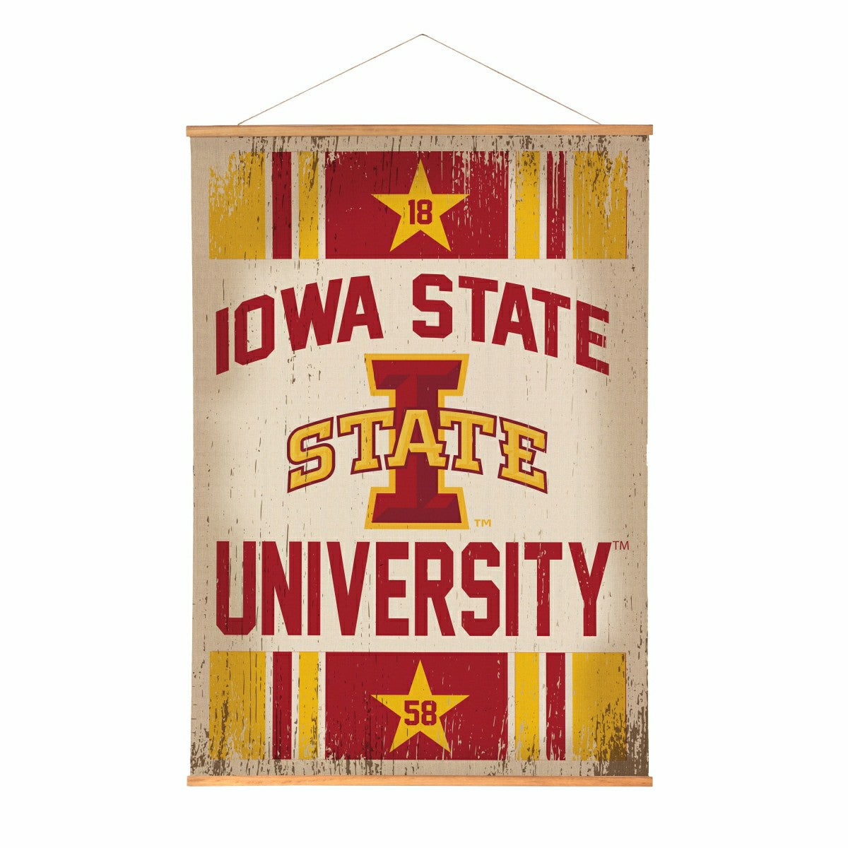Iowa State University, Canvas Wall Tapestry, Large, 54x36 - Collegiate Home