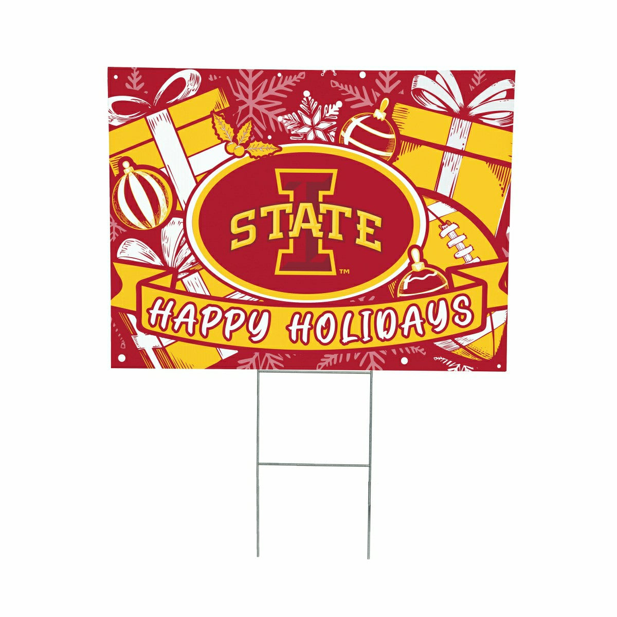 Iowa State University Yard Sign, Holiday - Collegiate Home