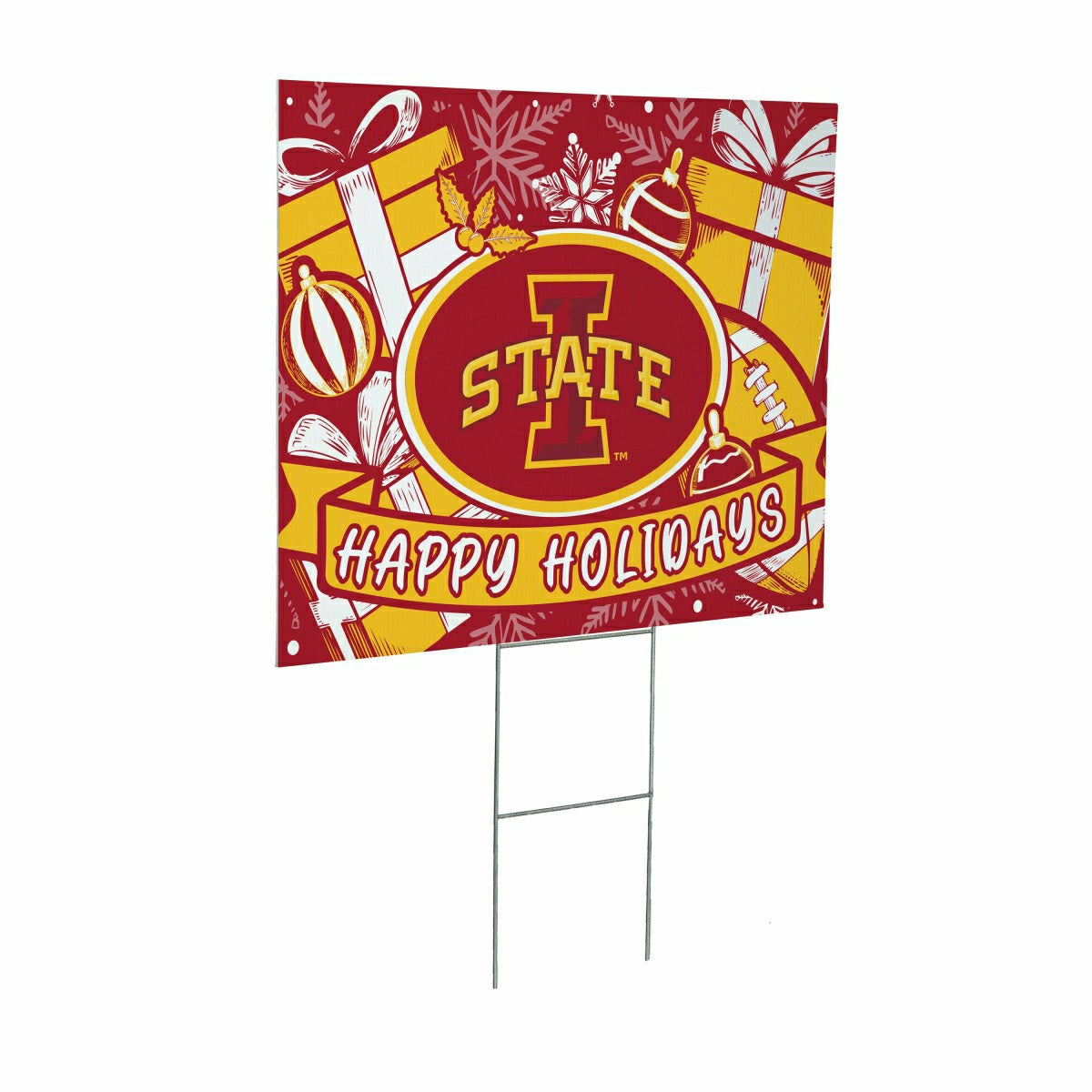 Iowa State University Yard Sign, Holiday - Collegiate Home