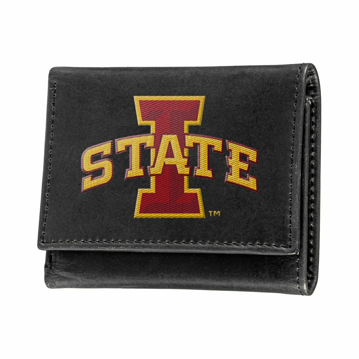 Iowa State University Black Tri-Fold Embroidered Wallet w/ RFID Blocki - Collegiate Home