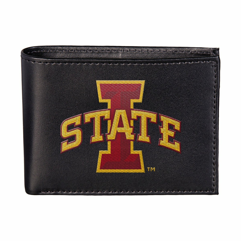 Iowa State University Black Bi-Fold Embroidered Wallet w/ RFID Blockin - Collegiate Home