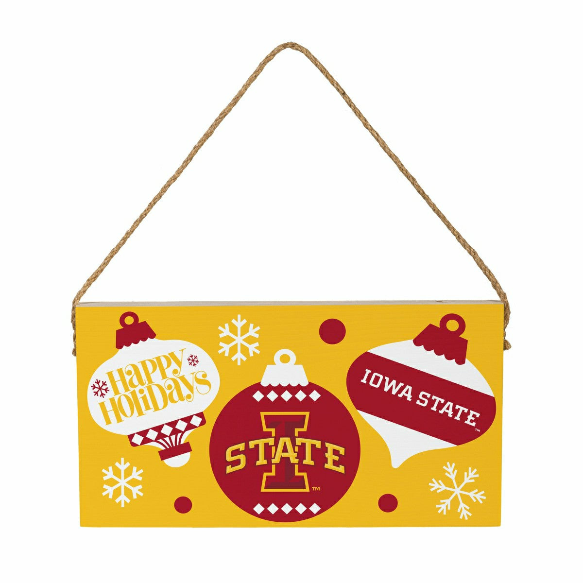 Iowa State University Holiday Wood Wall Sign, 6x11 - Collegiate Home