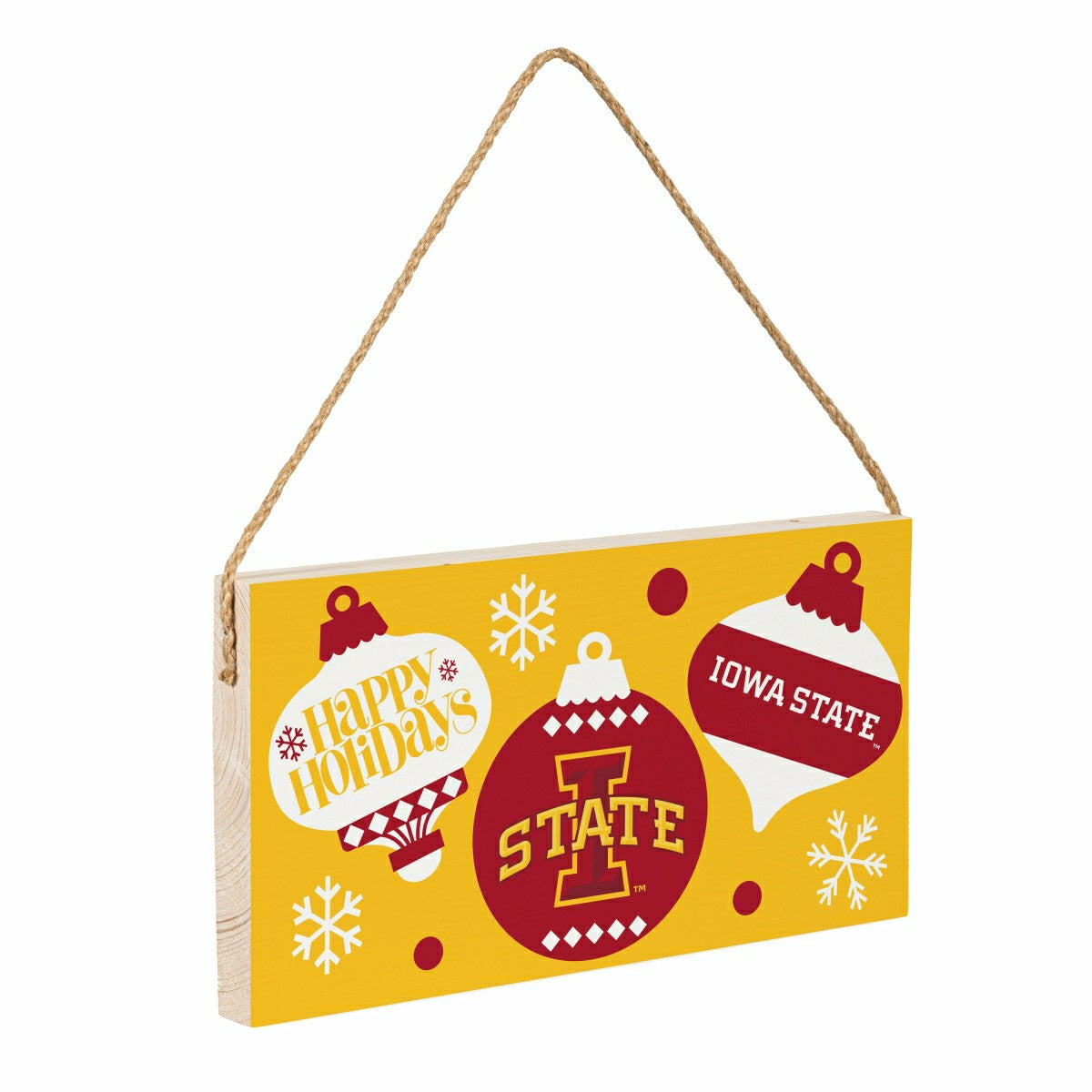 Iowa State University Holiday Wood Wall Sign, 6x11 - Collegiate Home