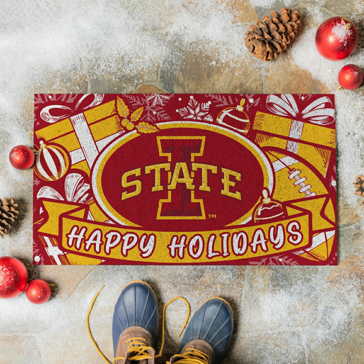 Iowa State University Holiday PVC Mat, 28"x16" - Collegiate