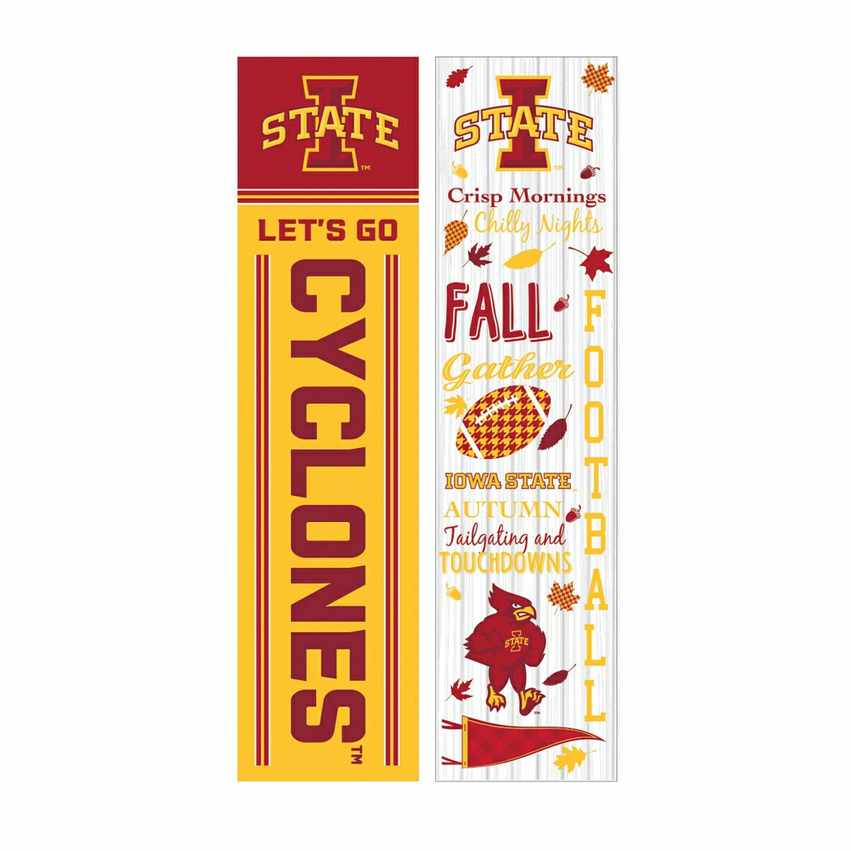 46" Double Sided Leaner, Iowa State University, Fall Seasonal - Collegiate Home