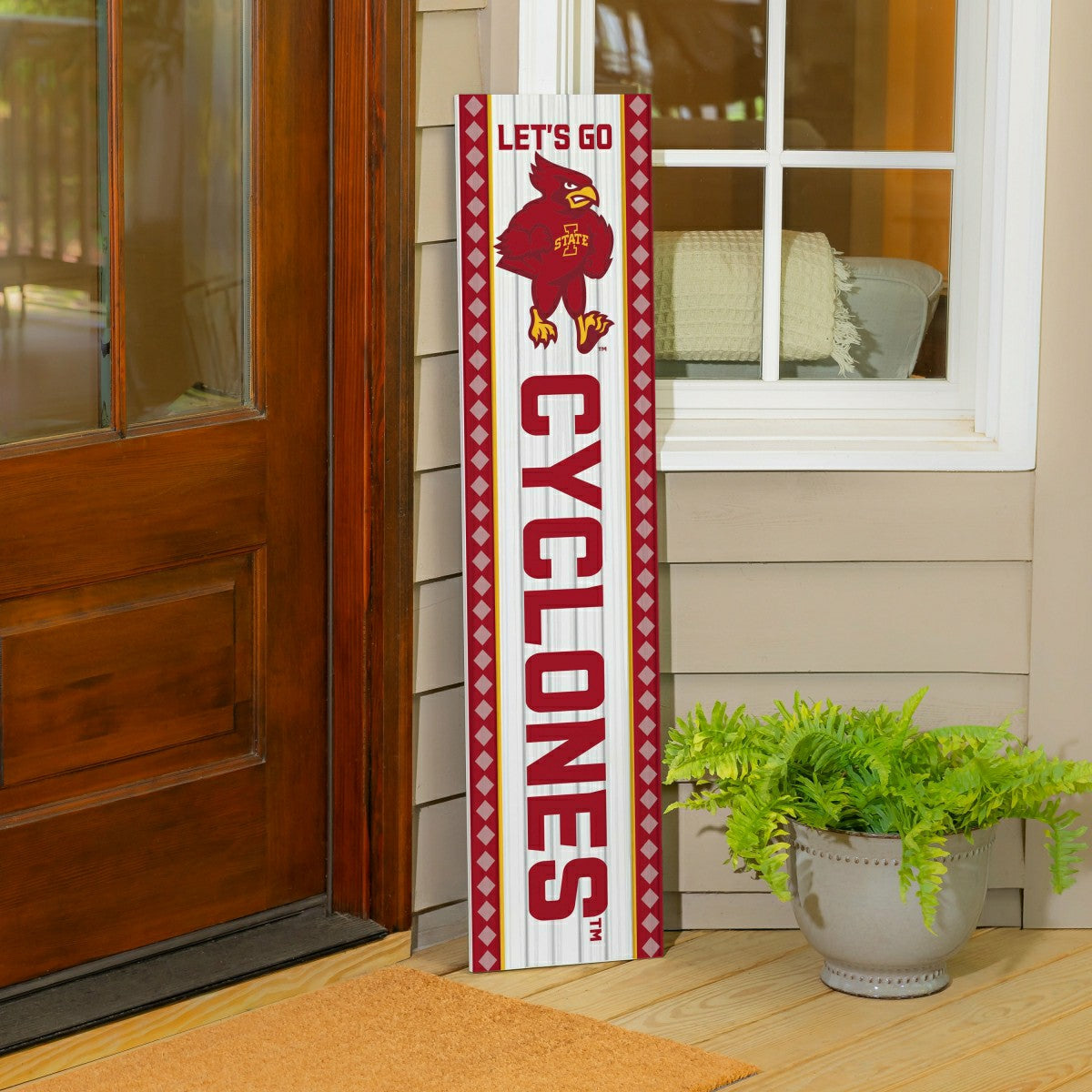 47" Double Sided Leaner, Iowa State University, Christmas - Collegiate Home