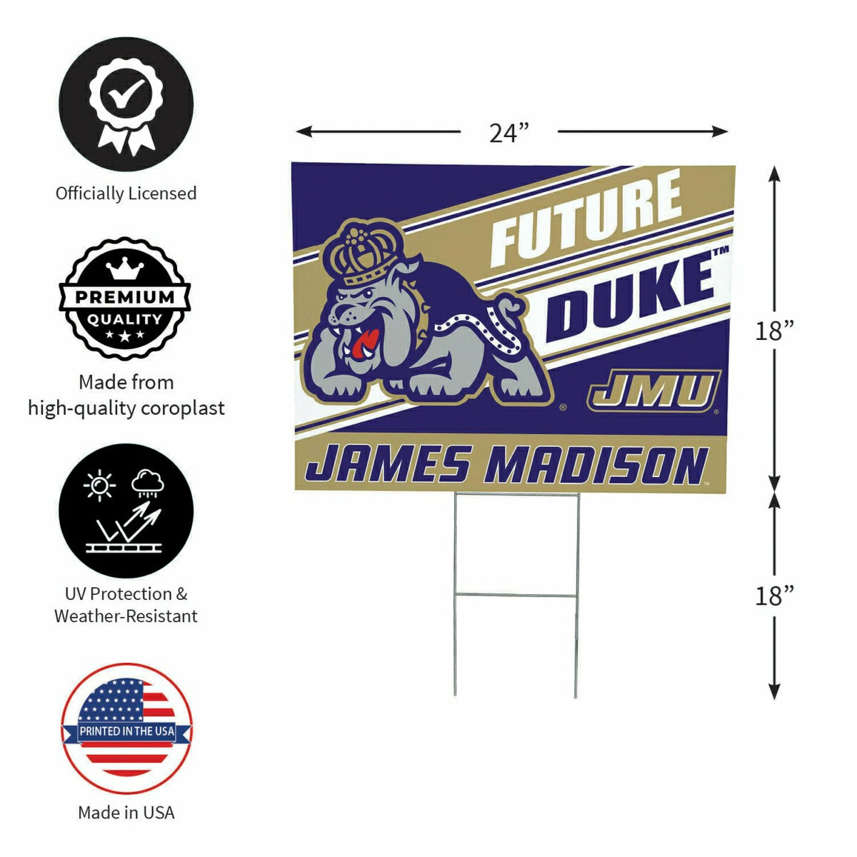 James Madison University Coroplast Yard Sign, Future Student - Collegiate Home